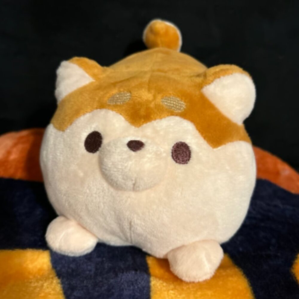 Shiba Dango Plush Brown and Tan 5" Long Shiba Inu Dog Kawaii